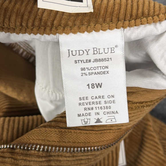 Judy Blue Corduroy Pants Womens 18W Camel Brown Cordelia Bootcut Mid Rise NEW - Picture 9 of 12